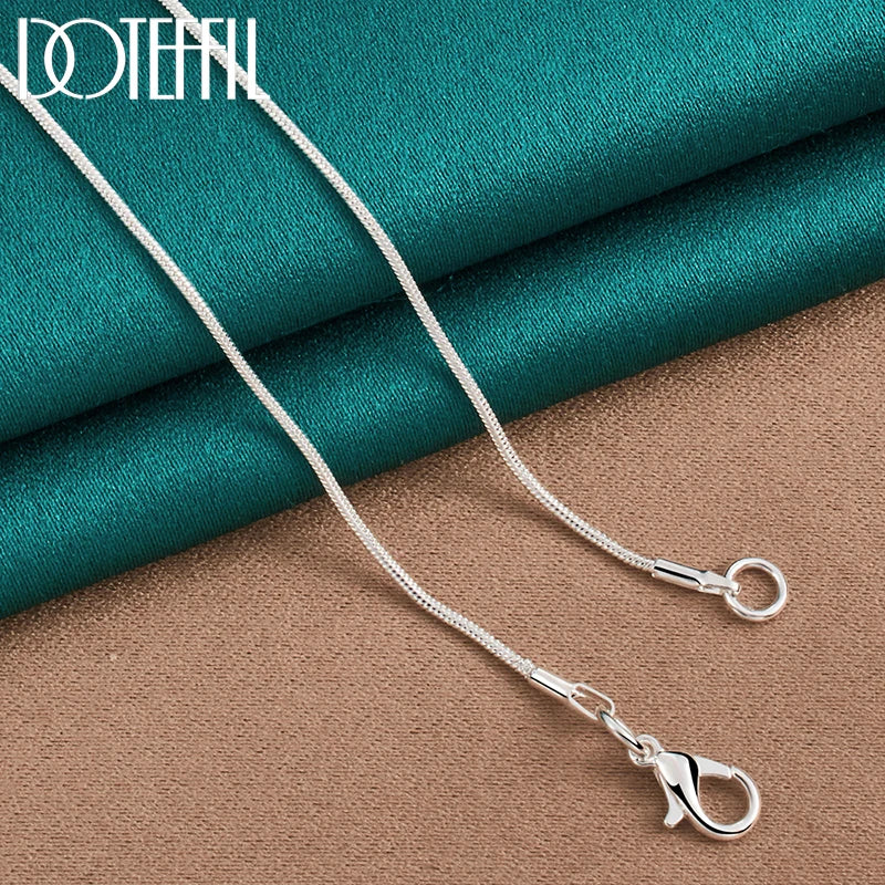 925 Sterling Silver Snake Chain Smooth Bead Pendant Necklace for Man Women Fashion Wedding Party Charm Jewelry