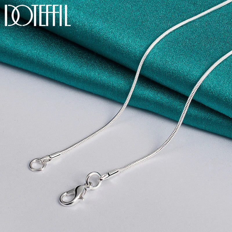 925 Sterling Silver Snake Chain Smooth Bead Pendant Necklace for Man Women Fashion Wedding Party Charm Jewelry