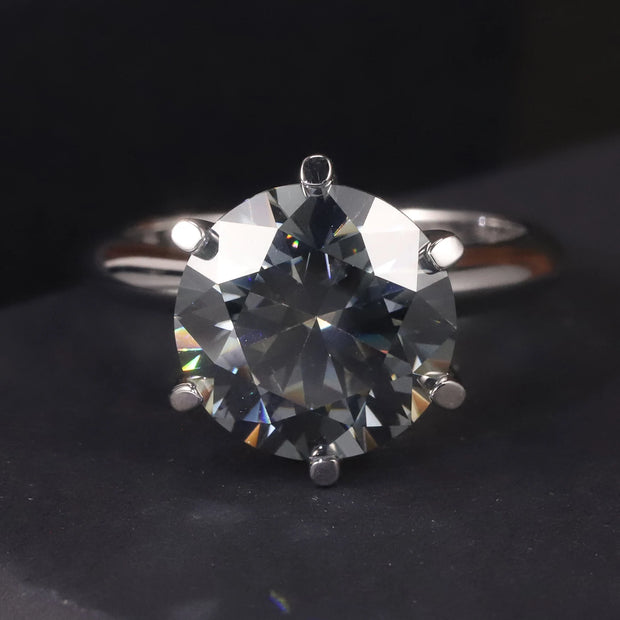 GEM'S BALLET 5.0CTW Moissanite Solitaire Engagement Ring – Timeless Brilliance