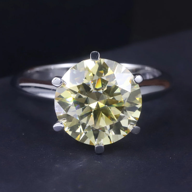 GEM'S BALLET 5.0CTW Moissanite Solitaire Engagement Ring – Timeless Brilliance
