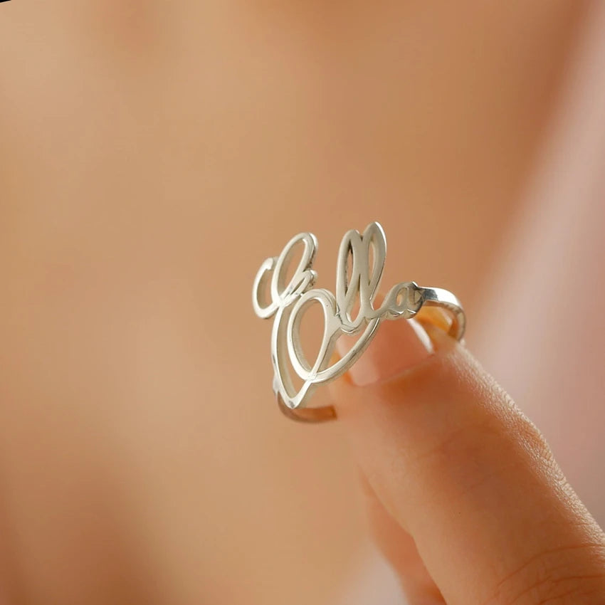 Personalized Stackable Name Rings – Custom Wedding Jewelry