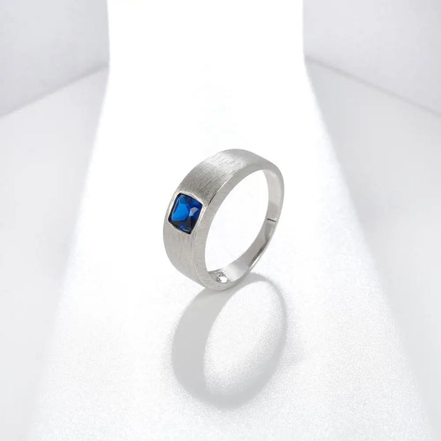GEM'S BALLET 925 Sterling Silver Cushion Cut Men’s Ring – Bold & Timeless