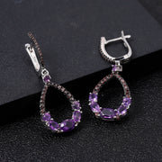 GEM'S BALLET Natural Amethyst Drop Earrings for Women 925 Sterling Silver Dangle Elegant Wedding Jewelry Bijoux 2020 New Brincos