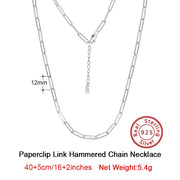 ORSA JEWELS 14K Gold Plated Genuine 925 Sterling Silver Paperclip Neck Chain 6/9.3/12mm Link Necklace for Women Men Jewelry SC39