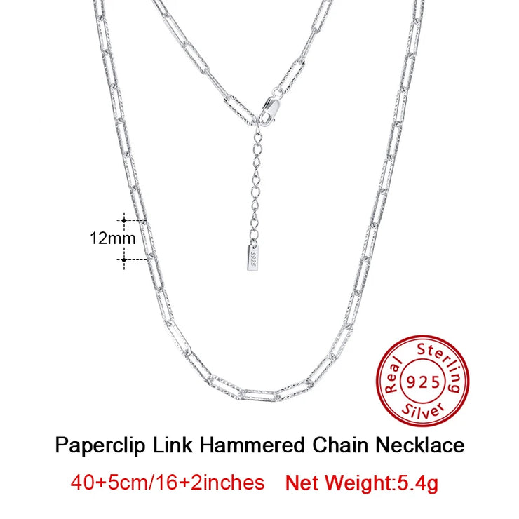 ORSA JEWELS 14K Gold Plated Genuine 925 Sterling Silver Paperclip Neck Chain 6/9.3/12mm Link Necklace for Women Men Jewelry SC39