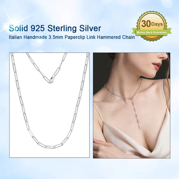ORSA JEWELS 14K Gold Plated Genuine 925 Sterling Silver Paperclip Neck Chain 6/9.3/12mm Link Necklace for Women Men Jewelry SC39