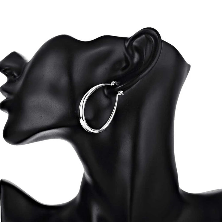 DOTEFFIL 925 Sterling Silver U-Round Hoop Earrings – Timeless Elegance