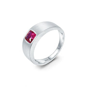 GEM'S BALLET 925 Sterling Silver Cushion Cut Men’s Ring – Bold & Timeless