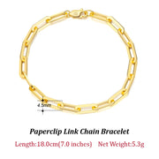 ORSA JEWELS 14K Gold Plated Genuine 925 Sterling Silver Paperclip Neck Chain 6/9.3/12mm Link Necklace for Women Men Jewelry SC39