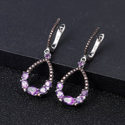 GEM'S BALLET Natural Amethyst Drop Earrings for Women 925 Sterling Silver Dangle Elegant Wedding Jewelry Bijoux 2020 New Brincos