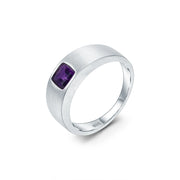 GEM'S BALLET 925 Sterling Silver Cushion Cut Men’s Ring – Bold & Timeless
