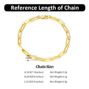 ORSA JEWELS 14K Gold Plated Genuine 925 Sterling Silver Paperclip Neck Chain 6/9.3/12mm Link Necklace for Women Men Jewelry SC39