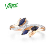 VISTOSO 14K Rose Gold Blue Sapphire & Diamond Ring