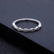 GEM'S BALLET Real 925 Silver Round Accented Art 3 Band Set Moissanite Promise Ring For Women Wedding Jewelry 2.0Ct 8mm EF Color