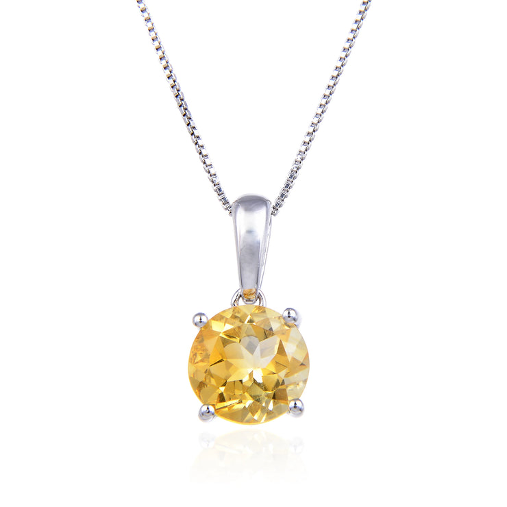 GEM'S BALLET Natural Blue Topaz Gemstone Pendant Necklace For Women Jewelry 925 Sterling Silver Classic Round Birthstone Pendant