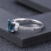 925 Sterling Silver London Blue Topaz Ring – Elegant & Timeless