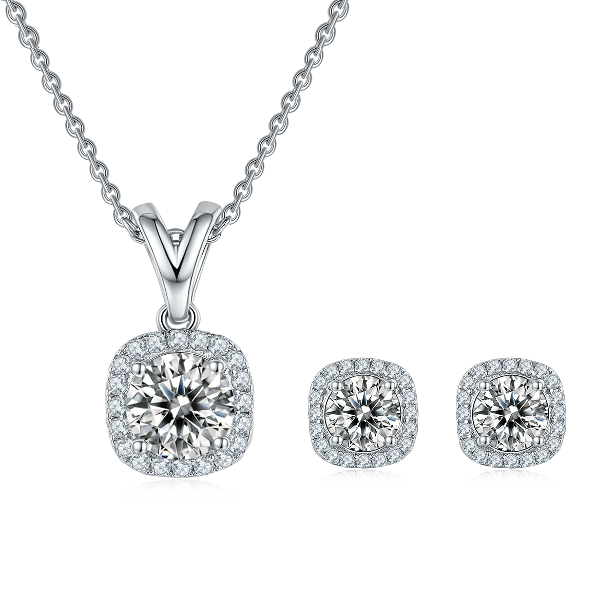 GEM'S BALLET 925 Sterling Silver Bridal Jewelry Set – Timeless Elegance