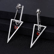 GEM'S BALLET Triangle 925 Sterling Silver Smart Chic Earrings Natural Red Garnet Gemstone Drop Earrings for Women Fine Jewelry