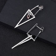 GEM'S BALLET Triangle 925 Sterling Silver Smart Chic Earrings Natural Red Garnet Gemstone Drop Earrings for Women Fine Jewelry