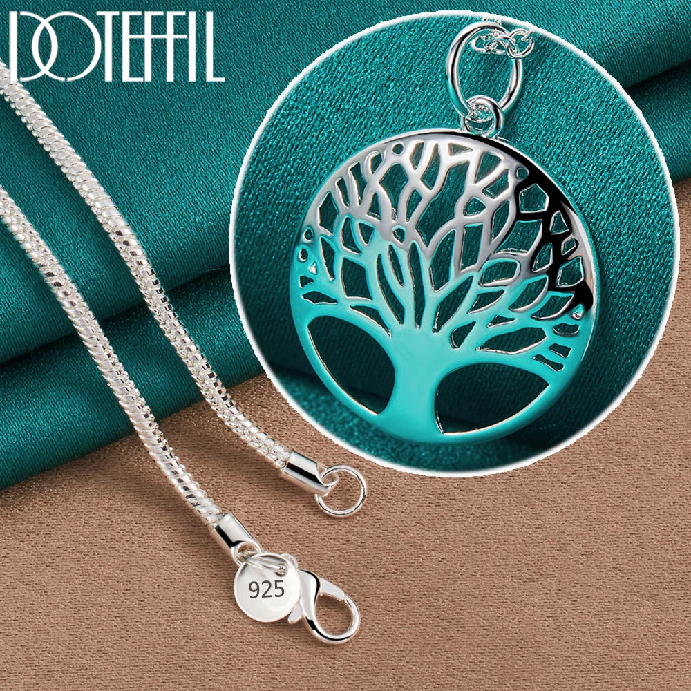 DOTEFFIL 925 Sterling Silver Tree Pendant – Nature’s Timeless Beauty