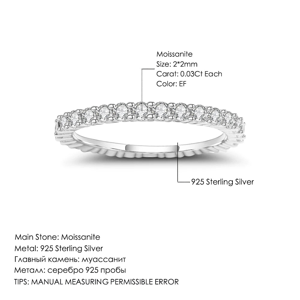 GEM'S BALLET Moissanite Eternity Wedding Band