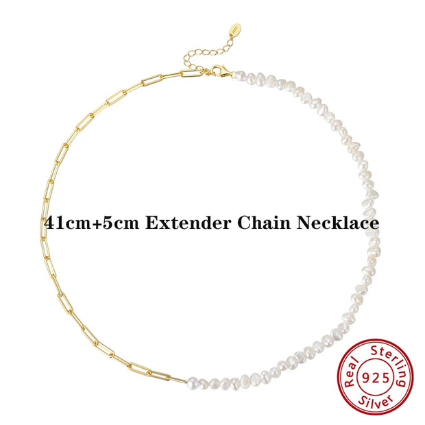 ORSA JEWELS 14K Gold Plated Genuine 925 Sterling Silver Paperclip Neck Chain 6/9.3/12mm Link Necklace for Women Men Jewelry SC39