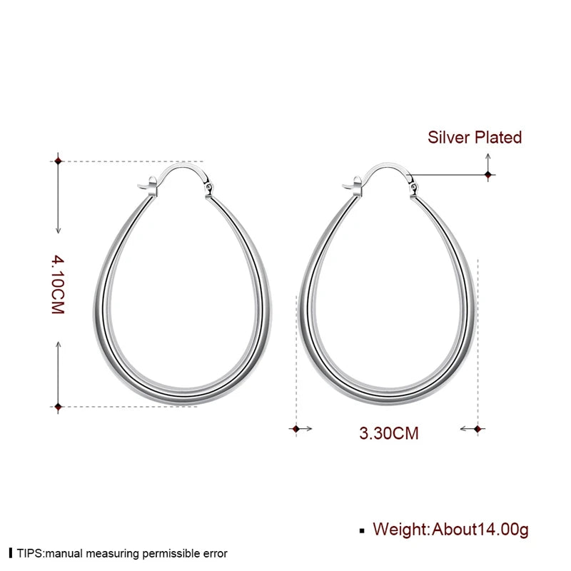 DOTEFFIL 925 Sterling Silver U-Round Hoop Earrings – Timeless Elegance