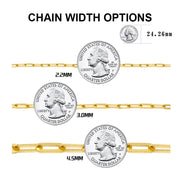 ORSA JEWELS 14K Gold Plated Genuine 925 Sterling Silver Paperclip Neck Chain 6/9.3/12mm Link Necklace for Women Men Jewelry SC39