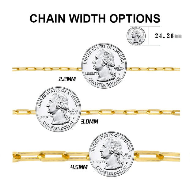 ORSA JEWELS 14K Gold Plated Genuine 925 Sterling Silver Paperclip Neck Chain 6/9.3/12mm Link Necklace for Women Men Jewelry SC39