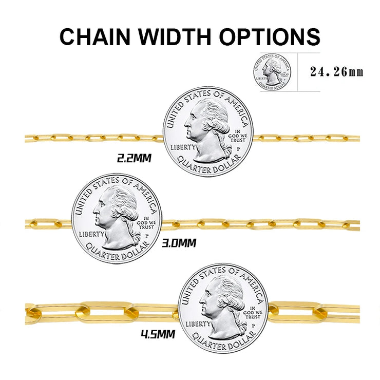 ORSA JEWELS 14K Gold Plated Genuine 925 Sterling Silver Paperclip Neck Chain 6/9.3/12mm Link Necklace for Women Men Jewelry SC39