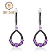 GEM'S BALLET Natural Amethyst Drop Earrings for Women 925 Sterling Silver Dangle Elegant Wedding Jewelry Bijoux 2020 New Brincos
