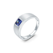 GEM'S BALLET 925 Sterling Silver Cushion Cut Men’s Ring – Bold & Timeless