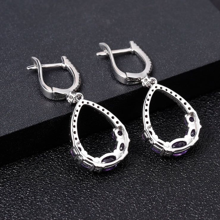 GEM'S BALLET Natural Amethyst Drop Earrings for Women 925 Sterling Silver Dangle Elegant Wedding Jewelry Bijoux 2020 New Brincos