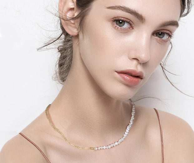 ORSA JEWELS 14K Gold Plated Genuine 925 Sterling Silver Paperclip Neck Chain 6/9.3/12mm Link Necklace for Women Men Jewelry SC39