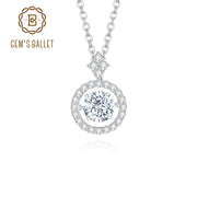 GEM'S BALLET Moissanite Pendant Necklace 925 Sterling Silver Jewelry for Women Diamond with Twinkle Setting
