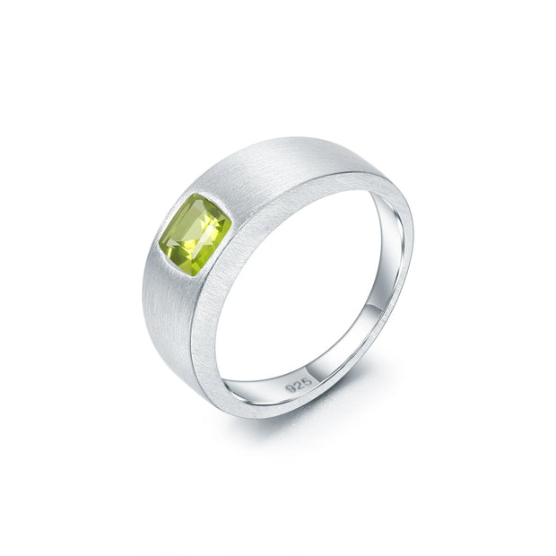 GEM'S BALLET 925 Sterling Silver Cushion Cut Men’s Ring – Bold & Timeless