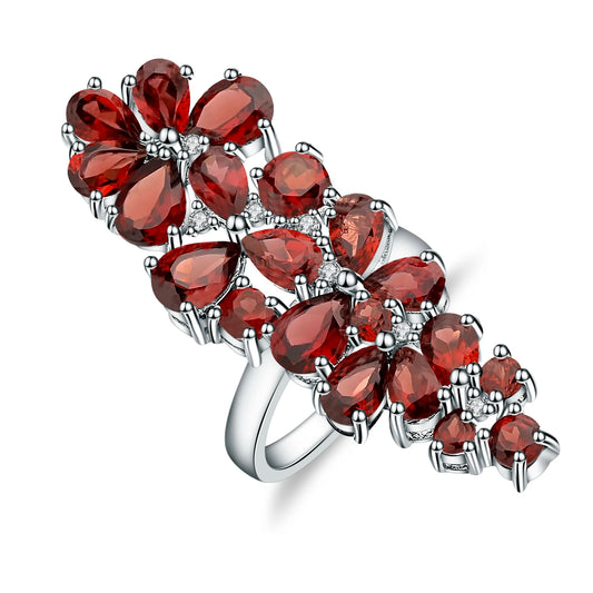 GEM'S BALLET 10.56Ct Natural Red Garnet Gemstone Ring – Bold & Elegant