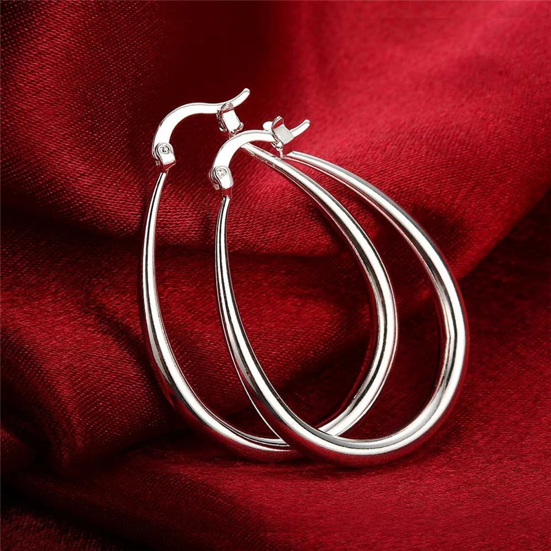 DOTEFFIL 925 Sterling Silver U-Round Hoop Earrings – Timeless Elegance