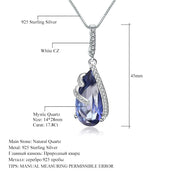 GEM'S BALLET 17.8Ct Natural Iolite Blue Mystic Quartz 925 Sterling Silver Vintage Necklaces & Pendants For Women Fine Jewelry