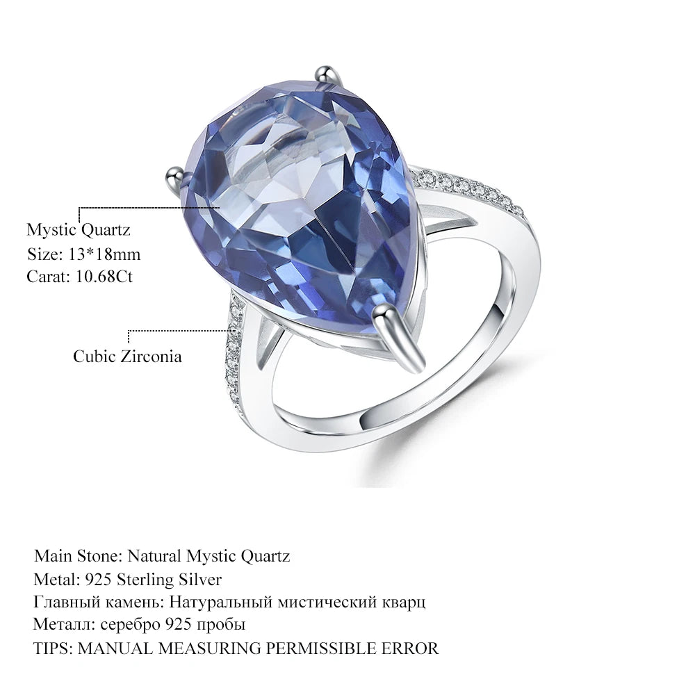 GEM'S BALLET Iolite Blue Mystic Quartz Cocktail Ring