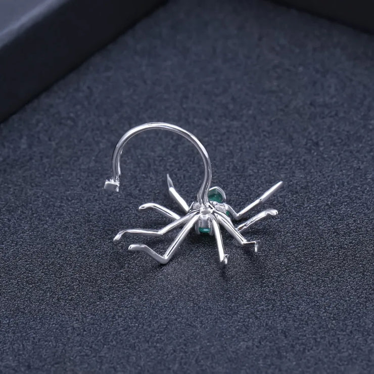 GEM'S BALLET Green Agate Spider Ring