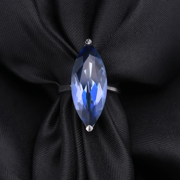 GEM'S BALLET 11.45Ct Marquise Iolite Mystic Quartz Ring