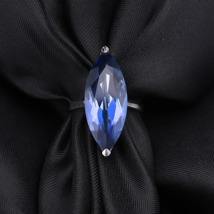 GEM'S BALLET 11.45Ct Marquise Iolite Mystic Quartz Ring