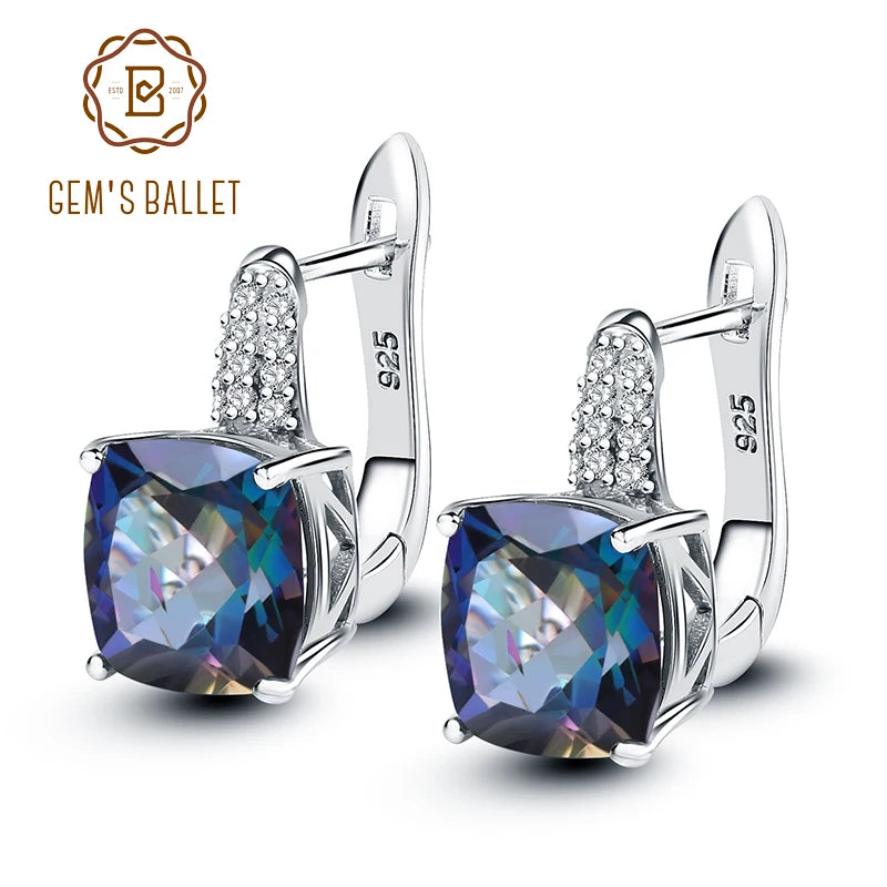 GEM'S BALLET Sterling Silver Amethyst Clip Earrings – Vintage Gothic Elegance