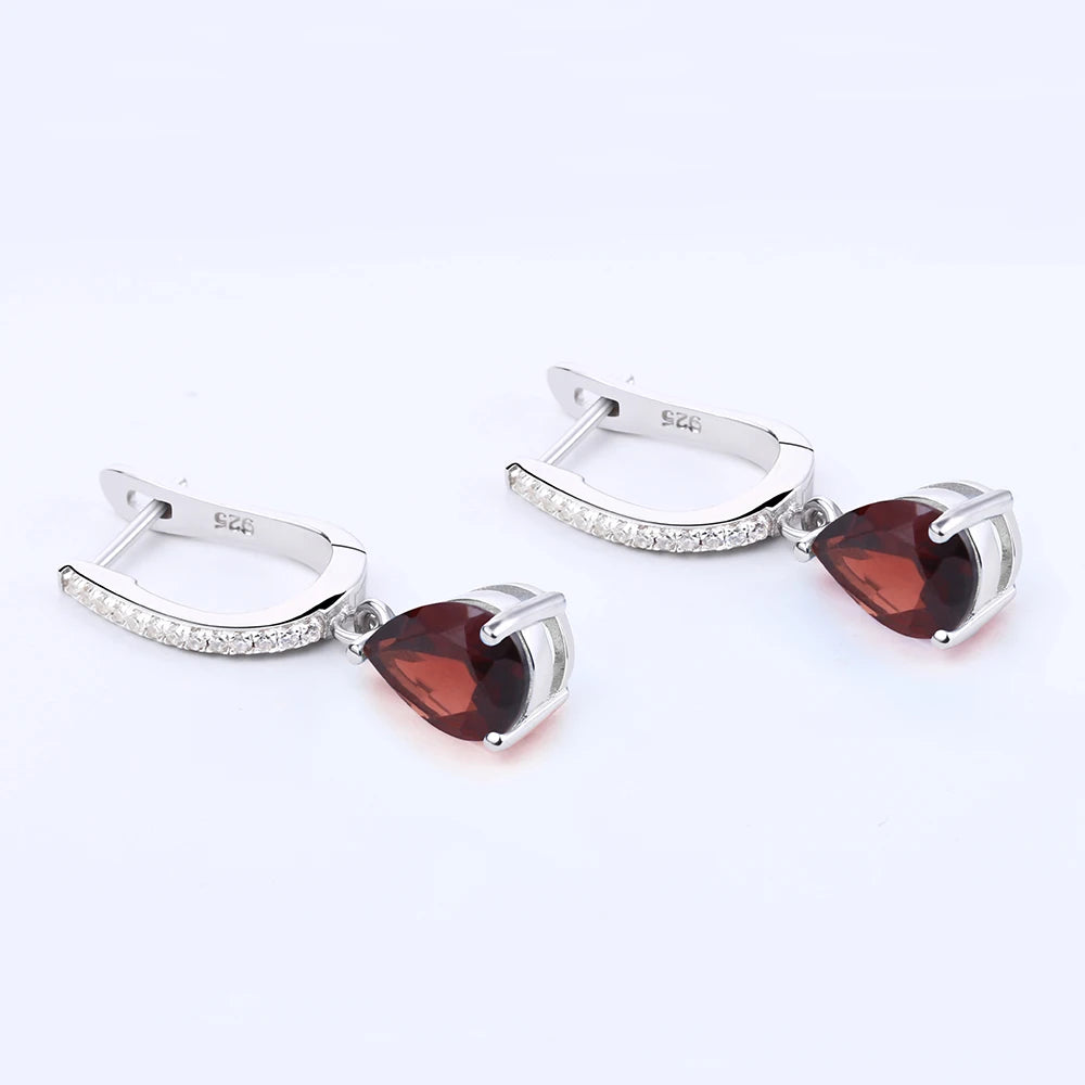 Gem's Ballet 4.31Ct Natural Red Garnet Drop Earrings Solid 925 Sterling Silver Fine Jewelry For Women Gemstone Earrings