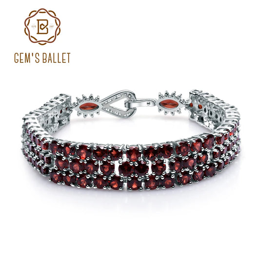 GEM'S BALLET 30.80Ct Natural Red Garnet Bracelet – Bold & Elegant