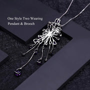 GEM'S BALLET 8.88Ct Natural Amethyst Vintage Gothic Punk 925 Sterling Sliver Gemstone Pendant Necklace For Women Party Jewelry