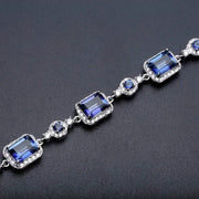GEM'S BALLET Natural Iolite Blue Mystic Bracelet 925 Sterling Silver Gemstone Bracelets & Bangles For Women Wedding Fine Jewelry