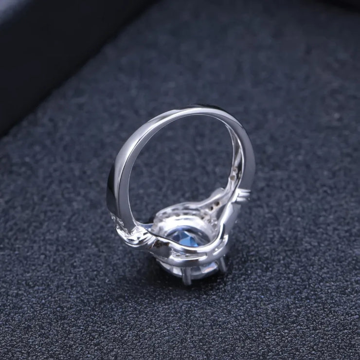 GEM'S BALLET Iolite Blue Mystic Quartz Ring – Elegant & Unique
