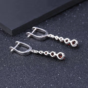 GEM'S BALLET 2.67Ct Natural Red Garnet Gemstone Drop Earrings Genuine Pure 925 Sterling Silver Earrings Fine Jewelry For Women